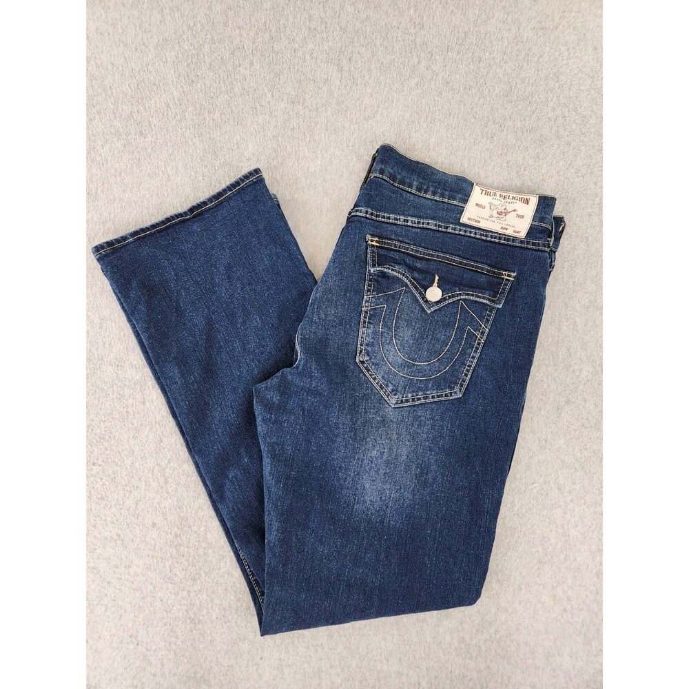 True Religion Billy Jeans 38 Flap T Snap Bootcut Relaxed Stretch 42 40x34
